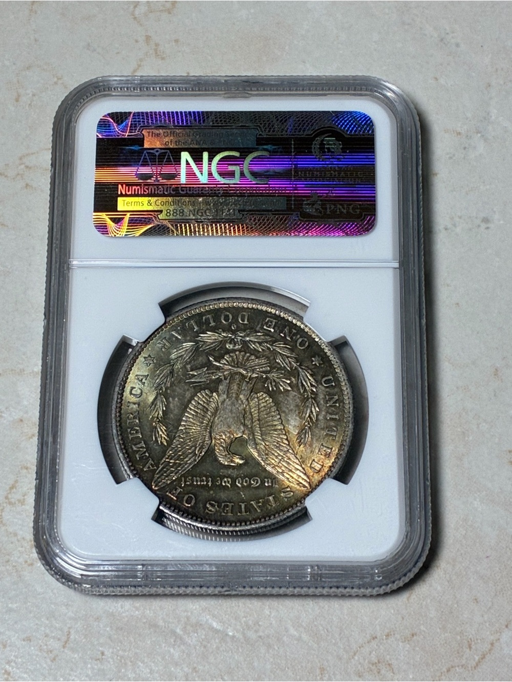 1883-O Morgan Silver Dollar NGC MS64 - Lustrous Silver Coin - Picture 3 of 4